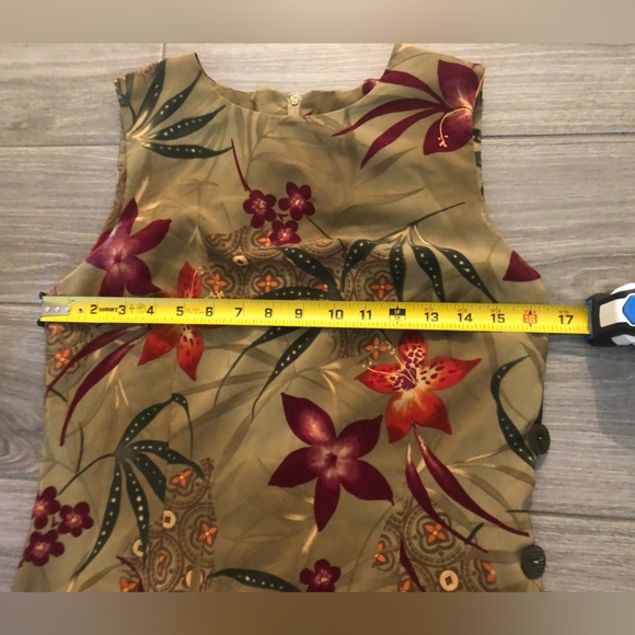 R&K Originals|Vintage tropical floral maxi dress with side buttons & side slit• - Picture 13 of 13
